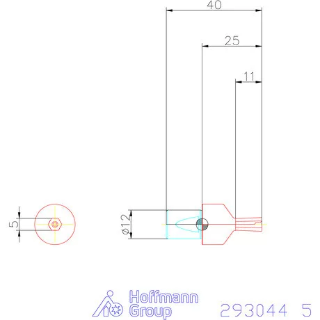 Garant Belső hatszög profil üregelő betét, metrikus ⌀ d = 12 mm 5 mm