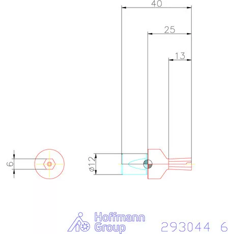 Garant Belső hatszög profil üregelő betét, metrikus ⌀ d = 12 mm 6 mm