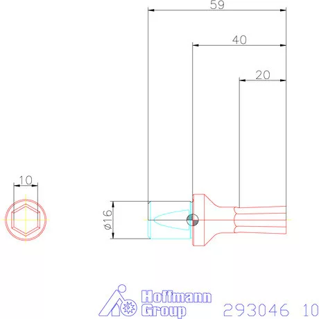 Garant Belső hatszög profil üregelő betét, metrikus ⌀ d = 16 mm 10 mm