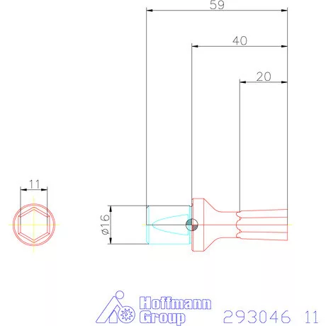 Garant Belső hatszög profil üregelő betét, metrikus ⌀ d = 16 mm 11 mm