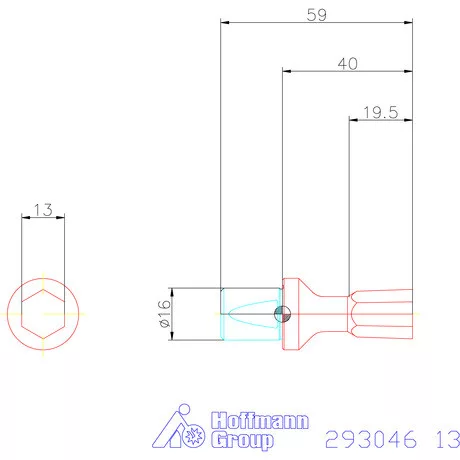Garant Belső hatszög profil üregelő betét, metrikus ⌀ d = 16 mm 13 mm