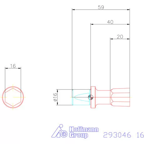 Garant Belső hatszög profil üregelő betét, metrikus ⌀ d = 16 mm 16 mm