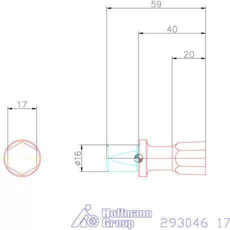 Garant Belső hatszög profil üregelő betét, metrikus ⌀ d = 16 mm 17 mm