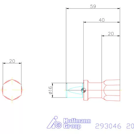 Garant Belső hatszög profil üregelő betét, metrikus ⌀ d = 16 mm 20 mm