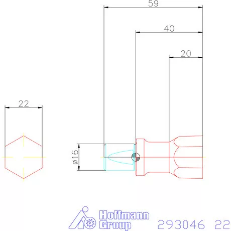 Garant Belső hatszög profil üregelő betét, metrikus ⌀ d = 16 mm 22 mm