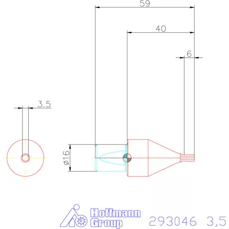 Garant Belső hatszög profil üregelő betét, metrikus ⌀ d = 16 mm 3,5 mm