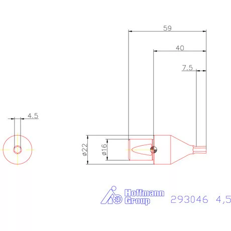 Garant Belső hatszög profil üregelő betét, metrikus ⌀ d = 16 mm 4,5 mm