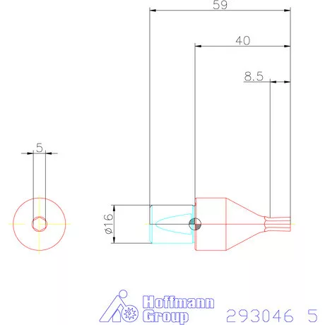 Garant Belső hatszög profil üregelő betét, metrikus ⌀ d = 16 mm 5 mm