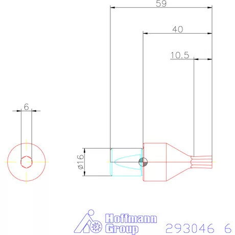 Garant Belső hatszög profil üregelő betét, metrikus ⌀ d = 16 mm 6 mm