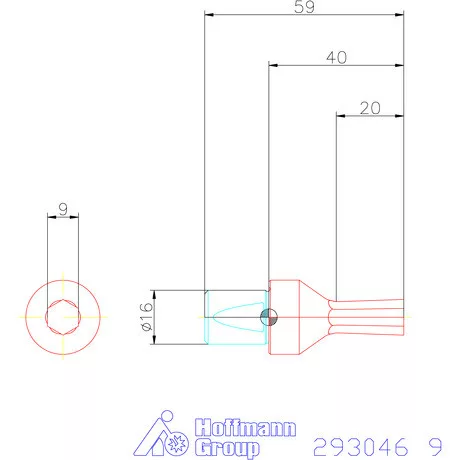 Garant Belső hatszög profil üregelő betét, metrikus ⌀ d = 16 mm 9 mm