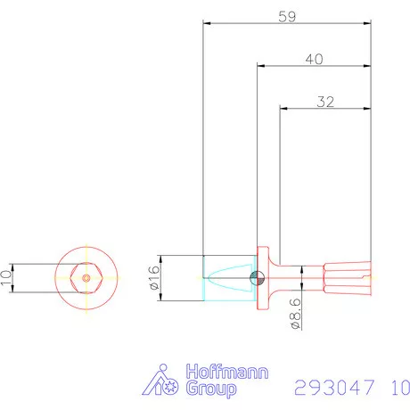 Garant Belső hatszög profil üregelő betét, metrikus ⌀ d = 16 mm 10 mm
