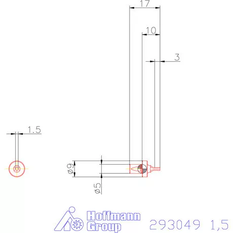 Garant Belső hatszög profil üregelő betét, metrikus ⌀ d = 5 mm 1,5 mm