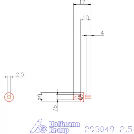 Garant Belső hatszög profil üregelő betét, metrikus ⌀ d = 5 mm 2,5 mm
