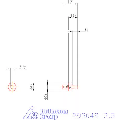 Garant Belső hatszög profil üregelő betét, metrikus ⌀ d = 5 mm 3,5 mm