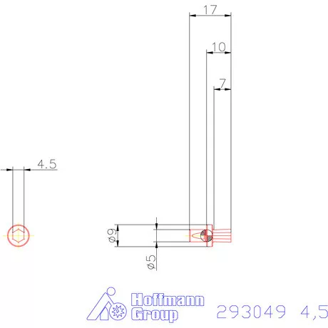 Garant Belső hatszög profil üregelő betét, metrikus ⌀ d = 5 mm 4,5 mm