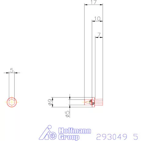 Garant Belső hatszög profil üregelő betét, metrikus ⌀ d = 5 mm 5 mm