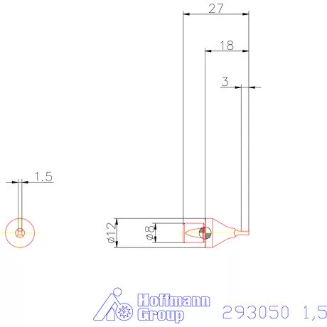 Garant Belső négyszög profil üregelő betét, metrikus ⌀ d = 8 mm 1,5 mm
