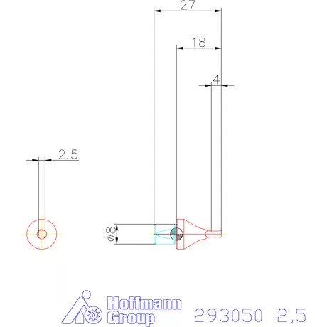 Garant Belső négyszög profil üregelő betét, metrikus ⌀ d = 8 mm 2,5 mm