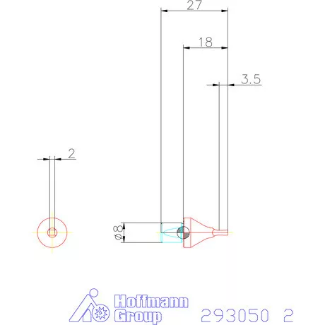 Garant Belső négyszög profil üregelő betét, metrikus ⌀ d = 8 mm 2 mm