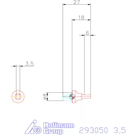 Garant Belső négyszög profil üregelő betét, metrikus ⌀ d = 8 mm 3,5 mm