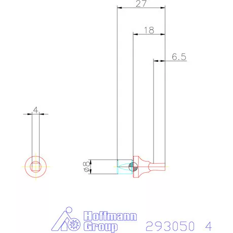 Garant Belső négyszög profil üregelő betét, metrikus ⌀ d = 8 mm 4 mm