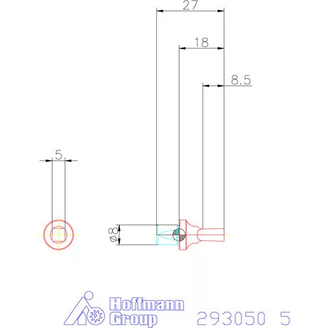 Garant Belső négyszög profil üregelő betét, metrikus ⌀ d = 8 mm 5 mm