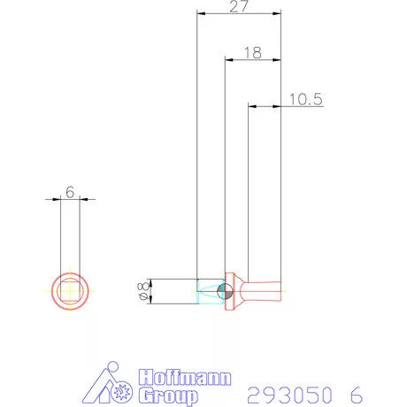 Garant Belső négyszög profil üregelő betét, metrikus ⌀ d = 8 mm 6 mm