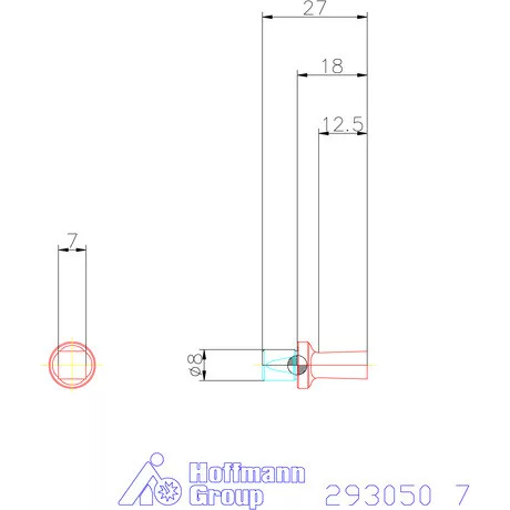 Garant Belső négyszög profil üregelő betét, metrikus ⌀ d = 8 mm 7 mm