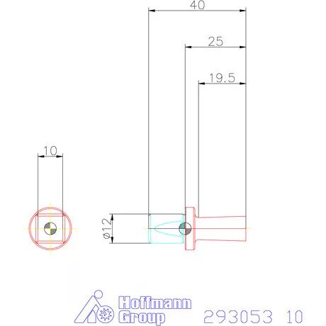 Garant Belső négyszög profil üregelő betét, metrikus ⌀ d = 12 mm 10 mm