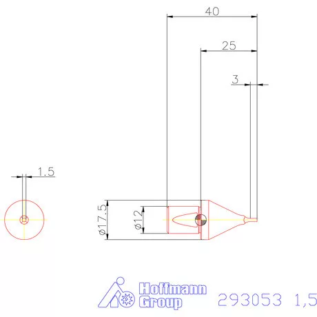 Garant Belső négyszög profil üregelő betét, metrikus ⌀ d = 12 mm 1,5 mm