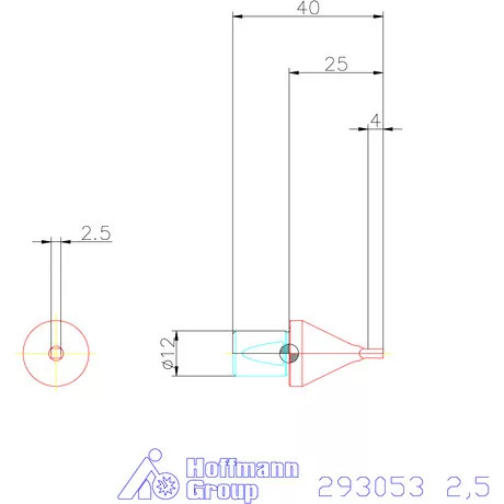 Garant Belső négyszög profil üregelő betét, metrikus ⌀ d = 12 mm 2,5 mm