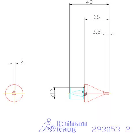 Garant Belső négyszög profil üregelő betét, metrikus ⌀ d = 12 mm 2 mm