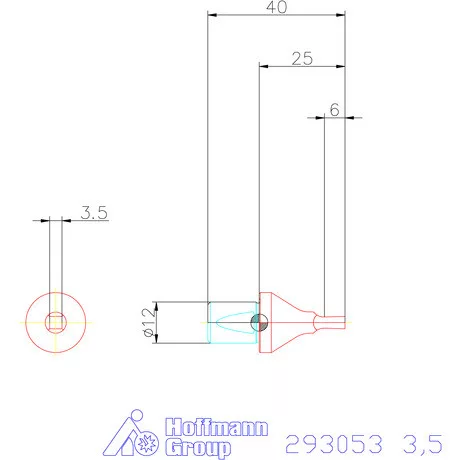 Garant Belső négyszög profil üregelő betét, metrikus ⌀ d = 12 mm 3,5 mm