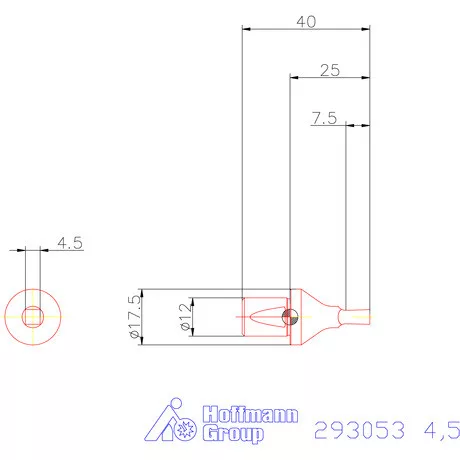 Garant Belső négyszög profil üregelő betét, metrikus ⌀ d = 12 mm 4,5 mm