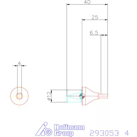 Garant Belső négyszög profil üregelő betét, metrikus ⌀ d = 12 mm 4 mm