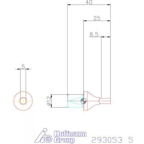 Garant Belső négyszög profil üregelő betét, metrikus ⌀ d = 12 mm 5 mm