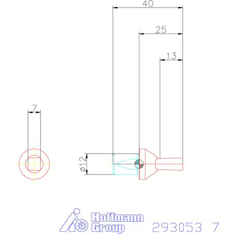 Garant Belső négyszög profil üregelő betét, metrikus ⌀ d = 12 mm 7 mm