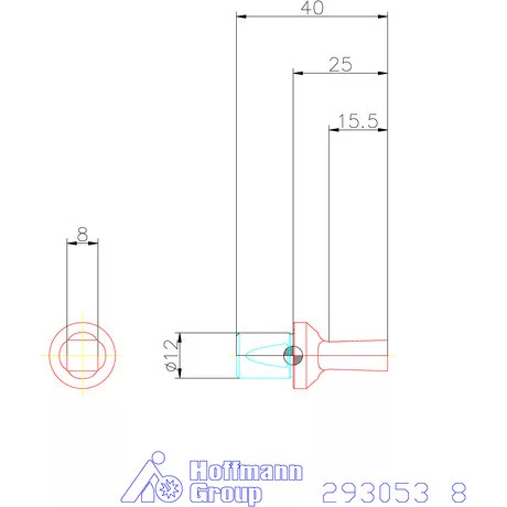 Garant Belső négyszög profil üregelő betét, metrikus ⌀ d = 12 mm 8 mm