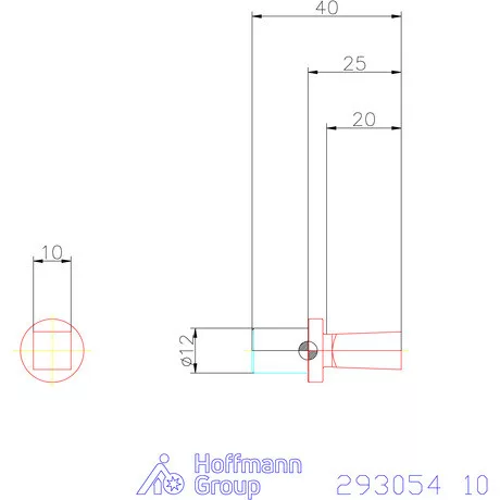 Garant Belső négyszög profil üregelő betét, metrikus ⌀ d = 12 mm 10 mm