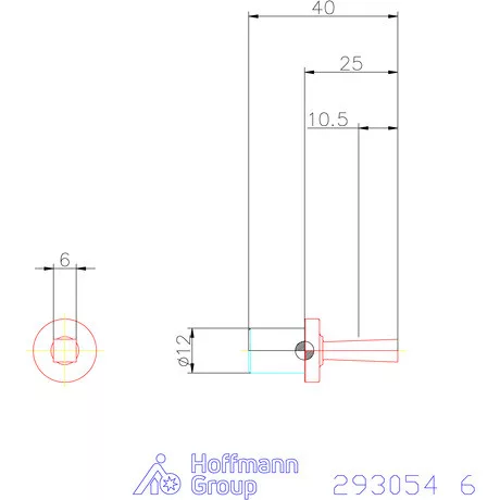Garant Belső négyszög profil üregelő betét, metrikus ⌀ d = 12 mm 6 mm