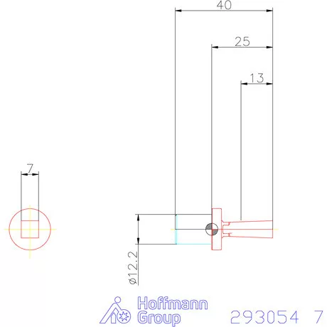 Garant Belső négyszög profil üregelő betét, metrikus ⌀ d = 12 mm 7 mm