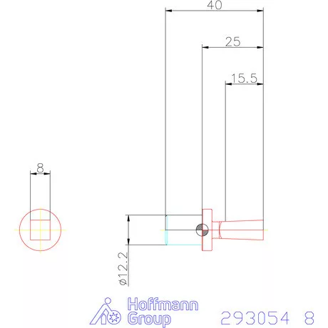 Garant Belső négyszög profil üregelő betét, metrikus ⌀ d = 12 mm 8 mm