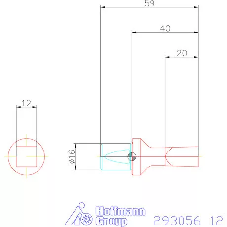 Garant Belső négyszög profil üregelő betét, metrikus ⌀ d = 16 mm 12 mm