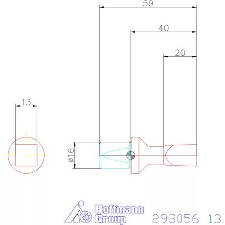 Garant Belső négyszög profil üregelő betét, metrikus ⌀ d = 16 mm 13 mm