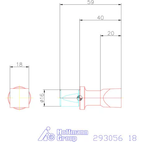 Garant Belső négyszög profil üregelő betét, metrikus ⌀ d = 16 mm 18 mm