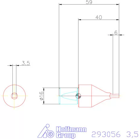 Garant Belső négyszög profil üregelő betét, metrikus ⌀ d = 16 mm 3,5 mm