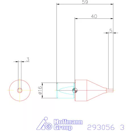 Garant Belső négyszög profil üregelő betét, metrikus ⌀ d = 16 mm 3 mm