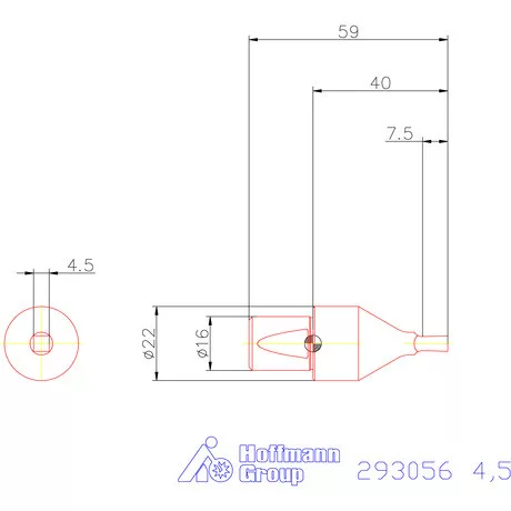 Garant Belső négyszög profil üregelő betét, metrikus ⌀ d = 16 mm 4,5 mm
