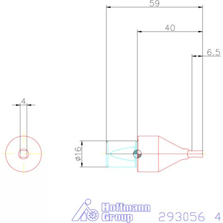 Garant Belső négyszög profil üregelő betét, metrikus ⌀ d = 16 mm 4 mm
