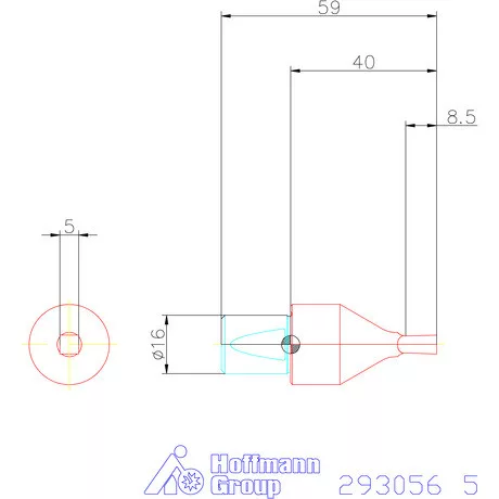 Garant Belső négyszög profil üregelő betét, metrikus ⌀ d = 16 mm 5 mm